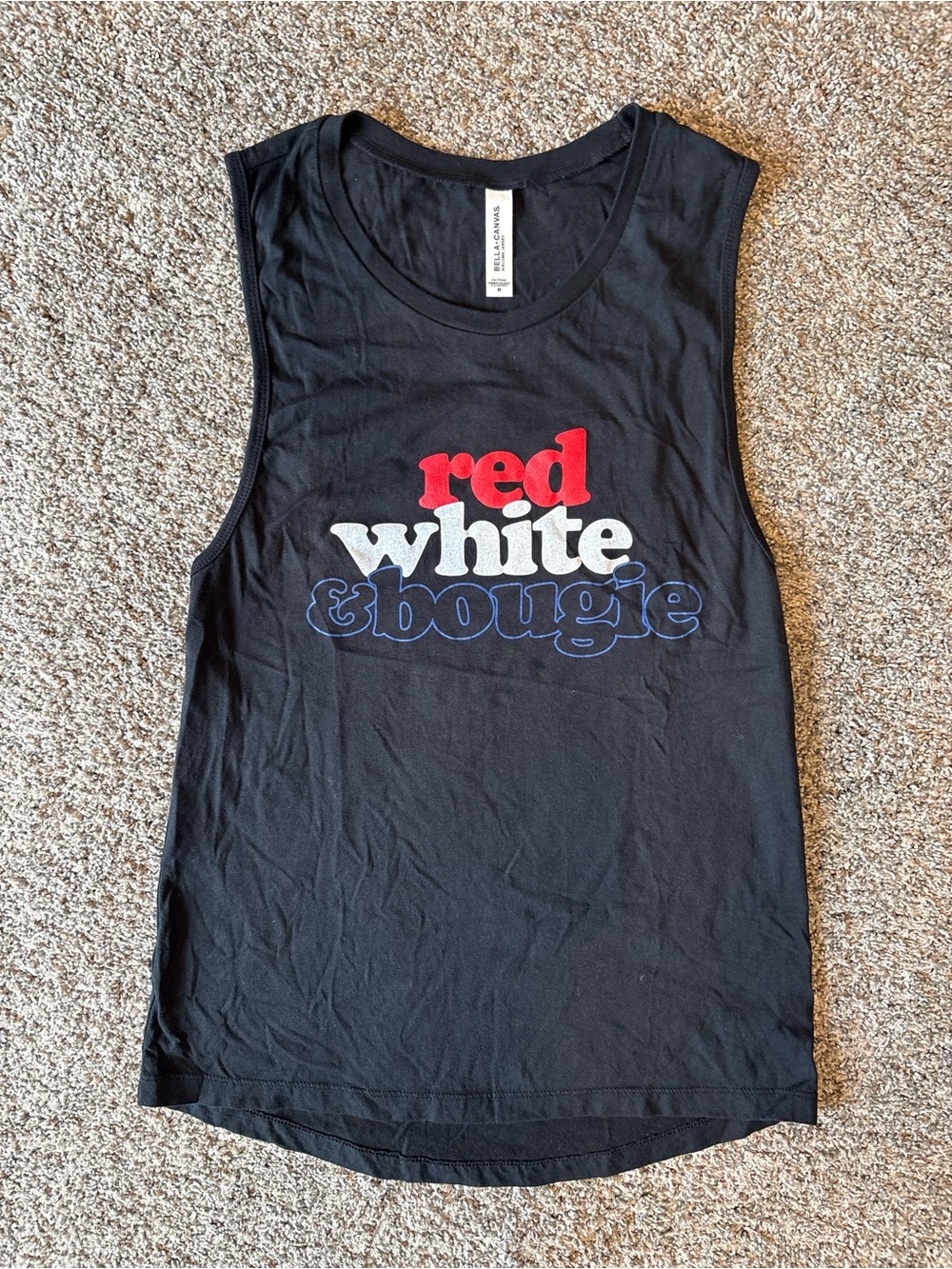 Red White & Bougie Graphic Muscle Tank - Black s